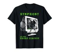 Retro Computer Short Circuit Glitch Desktop Monitor Graphic Camiseta