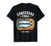 Retro Conservas Finas Sardina Lata Vintage Pescado Enlatado Camiseta