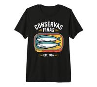 Retro Conservas Finas Sardina Lata Vintage Pescado Enlatado Camiseta Premium