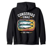 Retro Conservas Finas Sardina Lata Vintage Pescado Enlatado Sudadera con Capucha