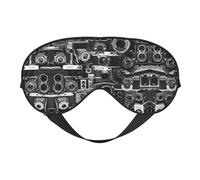 Retro Cool Camera Collection - Antifaz transpirable ajustable para los ojos para dormir con correa elástica