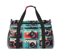 Retro Cool Camera Collection - Bolsa de viaje con cremallera impermeable para avión o gimnasio