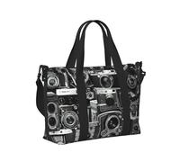 Retro Cool Camera Collection - Bolsa de viaje con estampado de cámara, bolsa de mano para fin de semana, para viajes, gimnasio, yoga