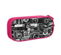 Retro Cool Camera Collection - Estuche para lápices, cosméticos, herramientas de arte, suministros para estudiantes, profesores, uso versátil, Pink, Talla única, Juego de mochila escolar