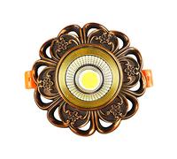 Retro Copper European Style Downlight Led Embedded Living Room Spotlight 3W 7W Ceiling Barrel Light Cat Eye Light Creative Resin Ceiling Light Chaner High,A White Light_3W