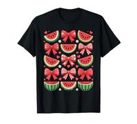 Retro Coquette Bow Watermelon Sweet Summer Vacation Vibes Camiseta