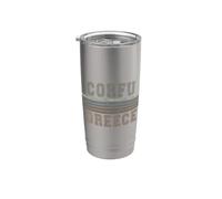 Retro Corfú Grecia Vaso térmico de acero inoxidable de doble pared