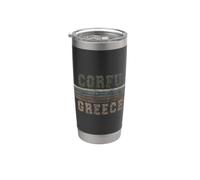 Retro Corfú Grecia Vaso térmico de acero inoxidable de doble pared
