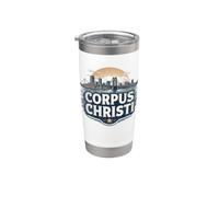 Retro Corpus Christi Paisaje Vintage Souvenir Vaso térmico de acero inoxidable de doble pared