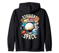 Retro Cosmic Space Planets Galaxy Sci Fi Art Sudadera con Capucha