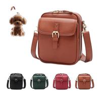 Retro Crossbody Leather Bag, 2025 Upgrade Double Layer Large Capacity Mini Messenger Bag, Anti-Theft Retro Design for Women (brown)