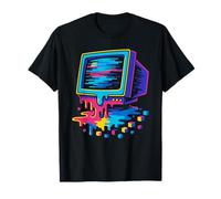 Retro CRT Glitch Art Vaporwave Retro Computer Aesthetic Camiseta