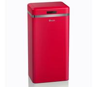 Swan Retro Cubo de Basura Cocina Automático, Sensor de Movimiento, 45 Litros, Metálico, Papelera Inteligente de Reciclaje Gran Capacidad, Diseño Vintage, Rojo