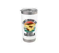 Retro Cute Castella No puedo imaginar la vida sin Castella Vaso térmico de acero inoxidable de doble pared
