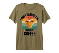 Retro Cute Fox No Puedo Imaginar la Vida sin café Camiseta Premium