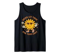 Retro Cute Sun Never Let Them Dim Your Light Positividad Camiseta sin Mangas