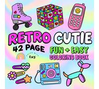 Retro Cutie: 42 Page Bold And Easy Coloring Book For Adults, Featuring Groovy Nostalgic Designs, Coloring Books For Adults Relaxation