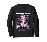 Retro Cyborg Esposa Robot Sátira Glitch Arte Feminismo Comentario Manga Larga