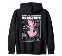 Retro Cyborg Esposa Robot Sátira Glitch Arte Feminismo Comentario Sudadera con Capucha