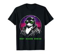 Retro Cyborg Nerd Soporte de TI Divertido Código Linux Camiseta