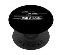 Retro Dad Joke Dad-A-Base Funny Tech Día del Padre Arte PopSockets PopGrip Adhesivo