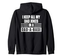 Retro Dad Joke Dad-A-Base Funny Tech Día del Padre Arte Sudadera con Capucha