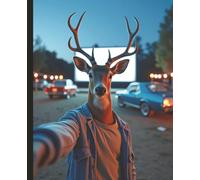 Retro Deer Selfie Notebook: Groovy Y2K Animal Wide Rule Lined Composition Book for School, Work and Journal | 7.5 x 9.25, 112 pages | Great Gift for Teens, Students and Animal Lovers