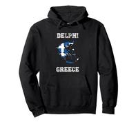 Retro Delphi Grecia Bandera de Grecia Envejecida Sudadera con Capucha