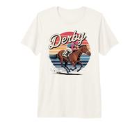 Retro Derby Horse Racing Vintage Jockey & Caballo de Carreras Camiseta Premium