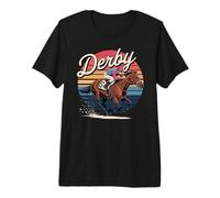 Retro Derby Horse Racing Vintage Jockey & Caballo de Carreras Camiseta Premium