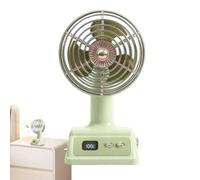 Retro Desk Fan | USB Rechargeable Angle Adjustable Cooler | Small Desktop Fan | For Home Office Bedroom Living Room Study Dormitory Apartment Makeup Women Men Students