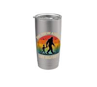 Retro Día del Padre Bigfoot Dad You're a Legend Like Bigfoot! Vaso térmico de acero inoxidable de doble pared
