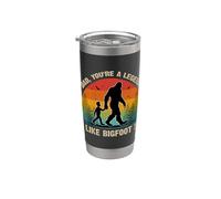 Retro Día del Padre Bigfoot Dad You're a Legend Like Bigfoot! Vaso térmico de acero inoxidable de doble pared