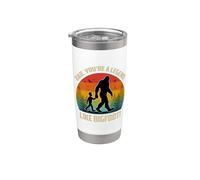 Retro Día del Padre Bigfoot Dad You're a Legend Like Bigfoot! Vaso térmico de acero inoxidable de doble pared