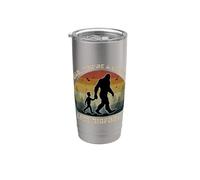 Retro Día del Padre Bigfoot Dad You're a Legend Like Bigfoot! Vaso térmico de acero inoxidable de doble pared