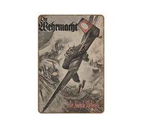 Retro Die Wehrmacht Dt Luftwaffe - Cartel de metal novedoso retro de estaño de 8 x 12 pulgadas, póster de metal en relieve, letreros vintage, regalo de aluminio retro, placa de pared colgante para