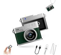 Retro Digital Camera, Mini Keychain Camera, 160° Wide Angle 4 Filters For HD Recording, with Led Fill Light, For Travel Study Recording (128G Storage,Green)
