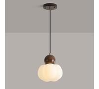 Retro Dining Hanging Chandelier, Wood Kitchen Island G9 Base Living Room Bedroom Bedside Pendant Light Fixture with Acrylic Shade