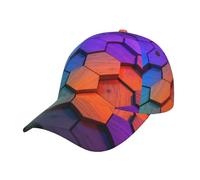 Retro Dino Art - Gorra de béisbol unisex ajustable con cierre a presión, color morado, Colorido degradado brillante, talla única