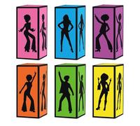Retro Disco Box Desktop Decoration Paper Centerpiece Birthday Dance Party Lovers Fun Night Theme Event Home Study Bedside Bedroom Bookcase Bookshelf Nightstand Window Sill Stylish Accent | for H
