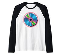 Retro Disco Compacto CD Old School Años 90 Música Hip Hop Camiseta Manga Raglan