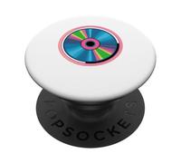 Retro Disco Compacto CD Old School Años 90 Música Hip Hop PopSockets PopGrip Adhesivo