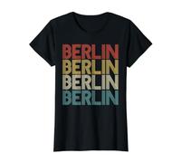 Retro Distressed Alemania Berlín Deutschland Camiseta gráfica económica, Mujer, Negro, M
