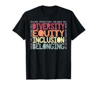 Retro Diversidad Equidad Inclusión Perteneciente Maestro DEIB Camiseta