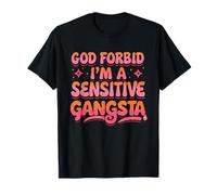 Retro Divertido, Dios no quiera, Soy un Gangsta Sensible, Lindo y Acogedor Camiseta