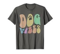 Retro Dog Vibes Paws Trainer Mom Pet Lover Rescated Squad Camiseta
