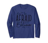 Retro Don't Be Afraid Believe - Verso de la Biblia Christian Faith Manga Larga