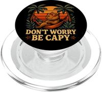 Retro Dont Worry Be Capy Funny Capybara Hombres Niños Niños Mujeres PopSockets PopGrip para MagSafe