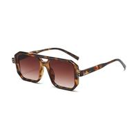-Retro Double Bridges Men Punk Sunglasses Clear Gradient Shades UV400 Women Sun Glasses, Un color, talla única