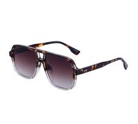 Retro Double Bridges Women Gradient Sunglasses Shades UV400 Rivets Decoration Men Sun Glasses, Leopard Tea Gradient, talla única